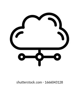cloud vector thin line icon 