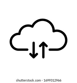 cloud vector thin line icon 