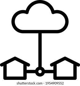 cloud vector thin line icon
