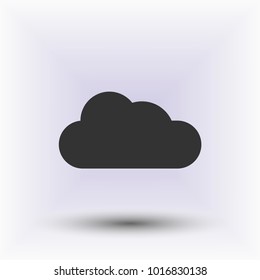 Cloud vector web icon in the grey background with shadow.