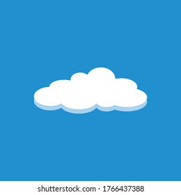 Cloud vector.flat vector graphic in blue background 