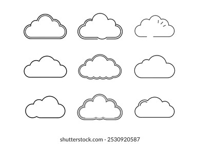 cloud vectors icon line art design illustration