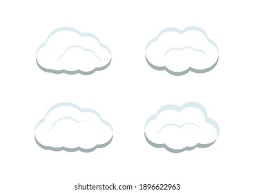 cloud vectors isolated on white background ep97