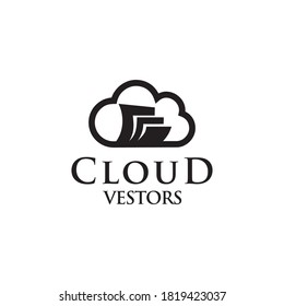 cloud vestors logo design vector