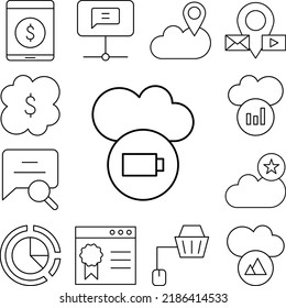 Cloud video camera icon in a collection with other items