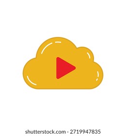 Ícone de ilustração de dados de vídeo em nuvem para plataformas de mídia de armazenamento de fluxo contínuo