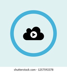 cloud video icon symbol. Premium quality isolated cloud video vector icon in trendy style. cloud video element.