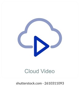 Cloud Video and storage icon concept