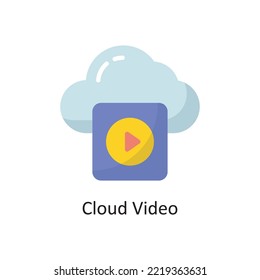 Cloud Video Vector  Flat Icon Design illustration. Cloud Computing Symbol on White background EPS 10 File