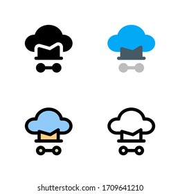 Cloud Virtual Private Network Icon, Logo, Vector