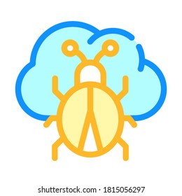 cloud virus color icon vector. cloud virus sign. isolated symbol illustration
