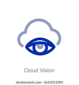 Cloud Vision and storage icon concept
