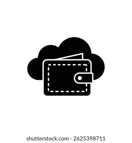 Cloud Wallet Black Filled Icon