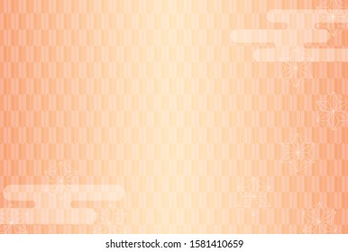 Cloud wallpaper with a pink gradient background with yahagi pattern