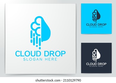 cloud, water drop logo Designs Inspiration Isolated on White Background
