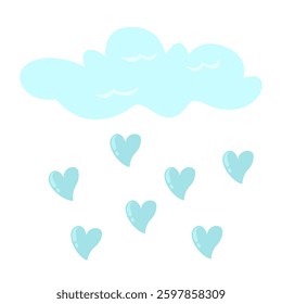 Cloud and Water Drop, World Water Day Celebration Illustration
