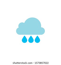 cloud with water drops flat style icon vector illustration design