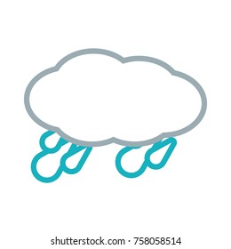 cloud with water drops icon over white background vector illustration