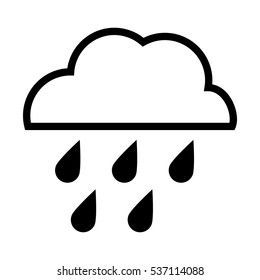 cloud and water drops  weather icon over white background. vector illustration