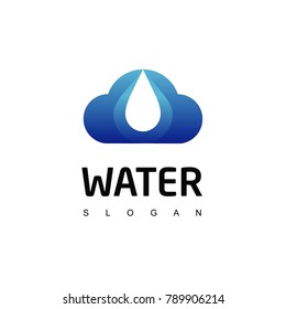 Cloud Water Logo, Cloud Design, Water icon