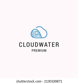 Cloud water logo icon flat design template