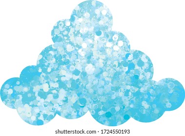 cloud with watercolor dots. thundercloud.