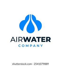 Design de logotipo de ícone de nuvem e gota d'água