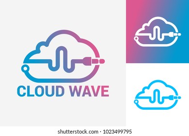 Cloud Wave Logo Template Design Vector, Emblem, Design Concept, Creative Symbol, Icon