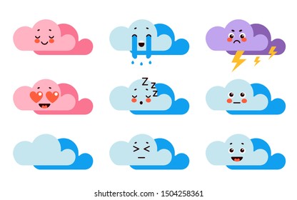 cloud weather blue pink violet mood face emotion
