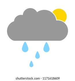 Cloud weather button - vector Cloud rainy symbol - forecast symbol