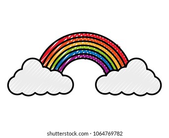 cloud weather climate with rainbow