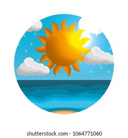 cloud weather climate with sun seascape