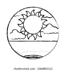cloud weather climate with sun seascape