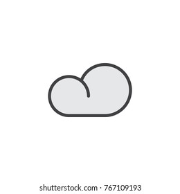 Cloud weather filled outline icon, line vector sign, linear colorful pictogram isolated on white. Symbol, logo illustration. Pixel perfect vector graphics