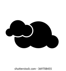  cloud weather flat black icons set  