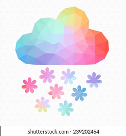 cloud weather flat icon app vector polygon