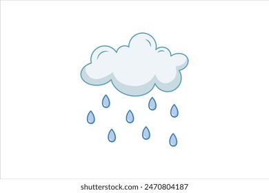 Cloud Weather Flat Sticker Design
