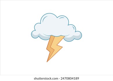 Cloud Weather Flat Sticker Design