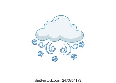 Cloud Weather Flat Sticker Design