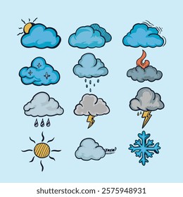 cloud weather forecast collection Visual Illustration