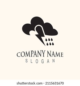 Diseño de ilustraciones vectoriales del logotipo de pronóstico de tiempo de nube