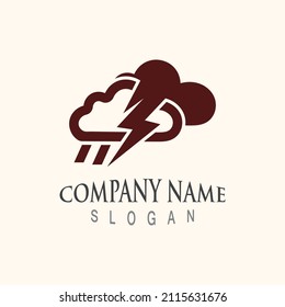 Cloud weather forecast logo template vector illustration design
