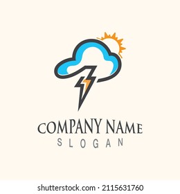 Cloud weather forecast logo template vector illustration design