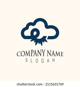 Cloud weather forecast logo template vector illustration design