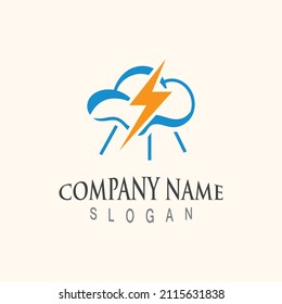 Cloud weather forecast logo template vector illustration design