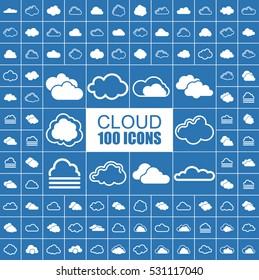 Cloud, Weather and Hosting Vector Icons.