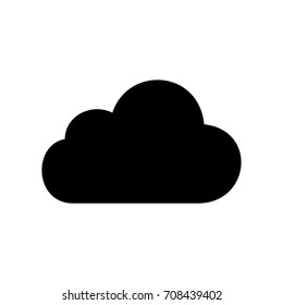 Cloud weather icon ,black sign design