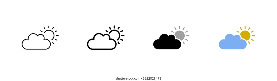 Cloud weather icon. Weather forecast symbol. Simple pictogram for weather forecasting, climate monitoring, outdoor planning, travel updates, meteorology services and forecast applications