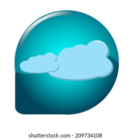 cloud weather icon glossy button