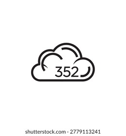 Cloud weather icon with number